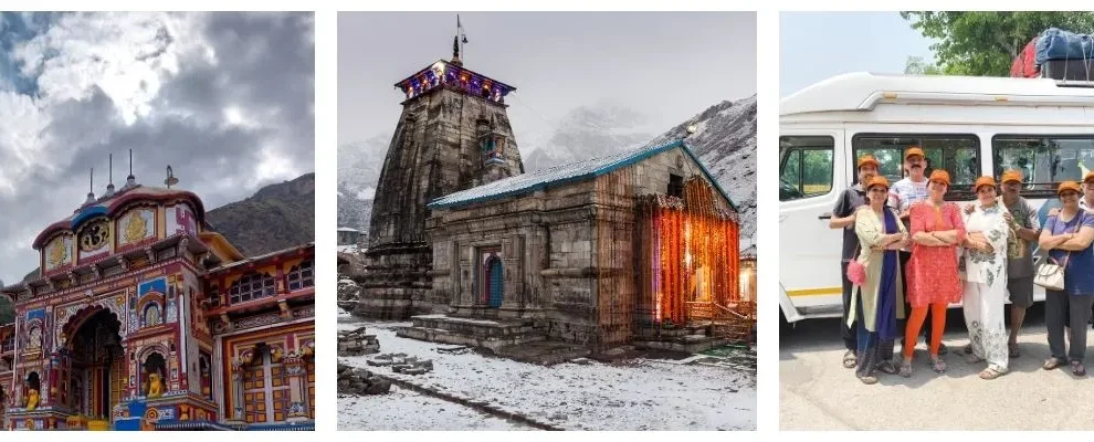 Pilgrims on Chardham Yatra from Delhi visiting Kedarnath temple in Uttarakhand